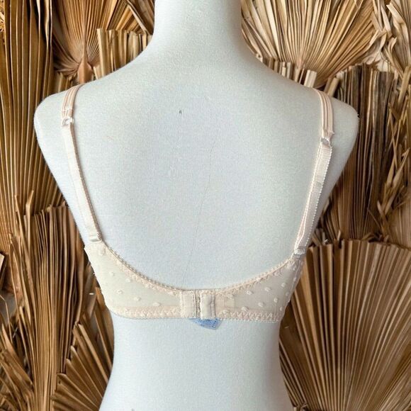 Vintage Lace Bra 36C Maidenform 1970's Swiss Dot - Picture 4 of 6